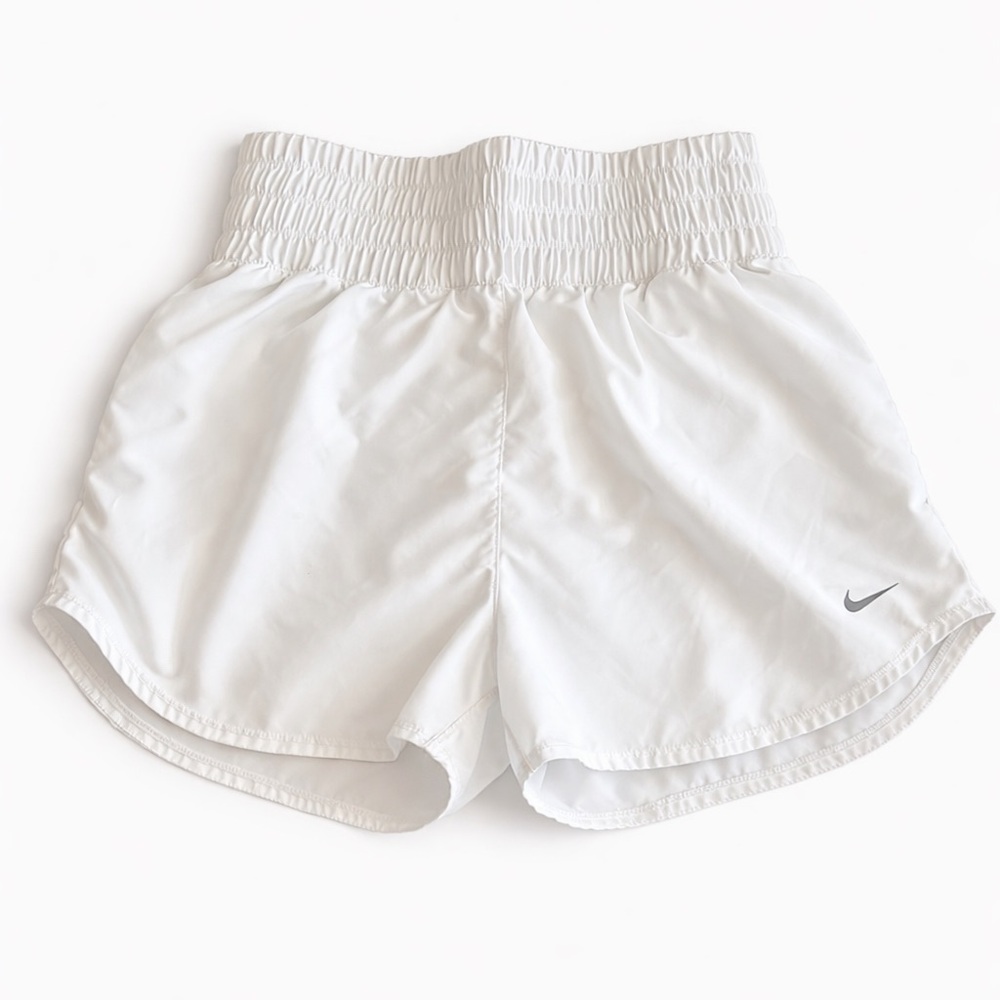 Nike DriFit White Elastic Waist Boxer Track Shorts
